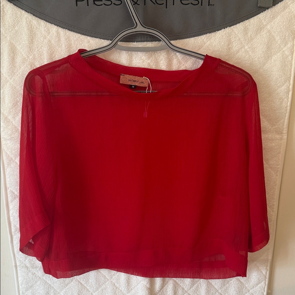 Red Sheer Women's Top